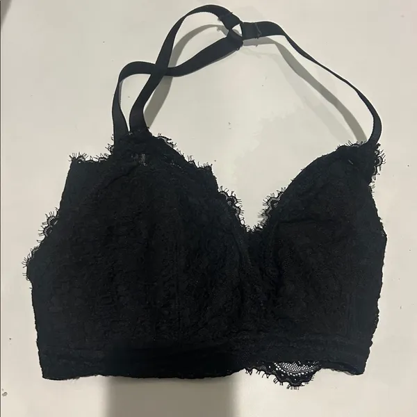 Aerie black lace adjustable bralette dark romantic witchy size XL light padding - Image 8