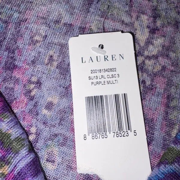 Ralph Lauren Women's Purple Multicolored Tank Large NWT - Image 4