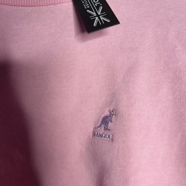 Kangol pink cropped crewneck sweater Size M - Image 4