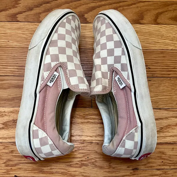 Vans Classic Slip-On Checkerboard Dusty Pink Sneakers Women's 6.0 EU 36 - Image 5