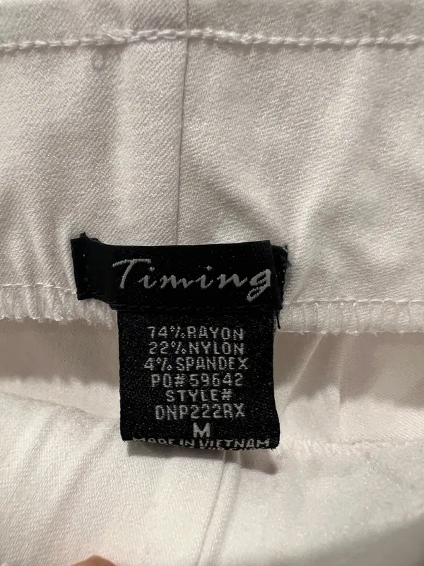 Womens White Slim Dress Pants Size M - Image 3