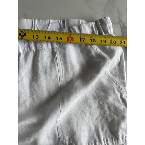 Merona White Linen Blend Pants XXL Wide Leg Drawstring Elastic Waist Resort - Image 6