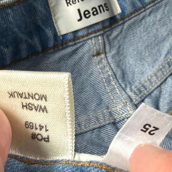 Reformation Montauk Jeans Light Wash High Rise Wide Leg‎ Crop Size 25 - Image 4