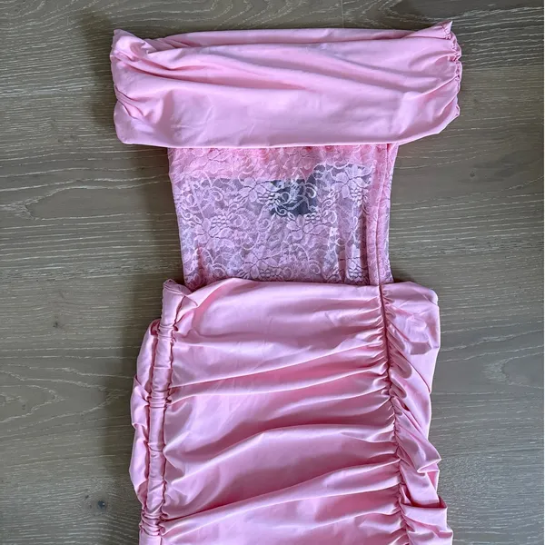 Thats So Fetch Mini Dress Off Shoulder Lulea Size US4 Pink - Image 2