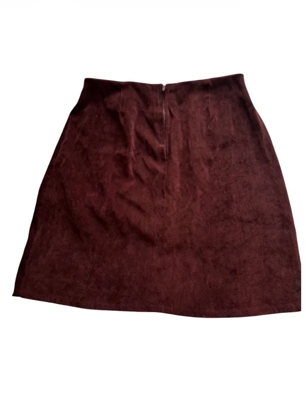 1990s Genuine Suede Brown Minimalist Micro Mini Skirt 32 (XS/S) - Image 4