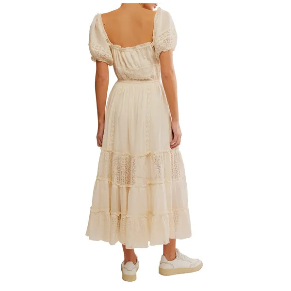 NEW Free People Falling Sun Puff Sleeve Midi Dress Size XS - Image 7
