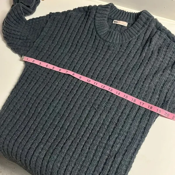 Imperfect‎ SO knit sweater fuzzy ribbed hem neck cuff casual office - Image 5
