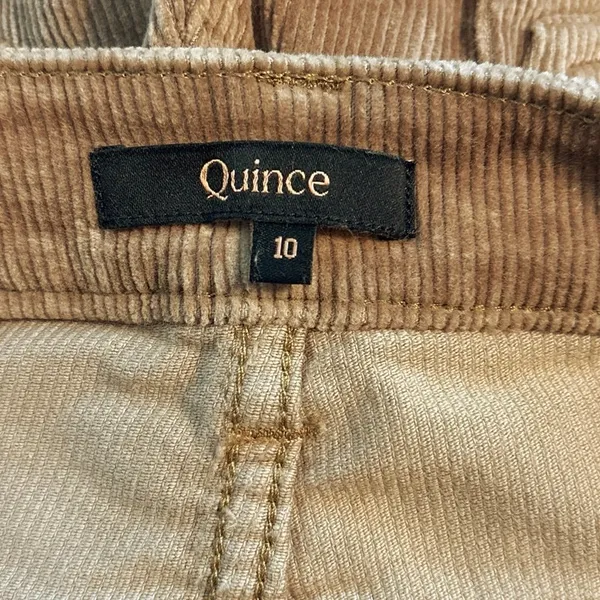 Quince Size 10 Organic Stretch Corduroy Straight Leg Pants Warm Brown Tan - Image 4