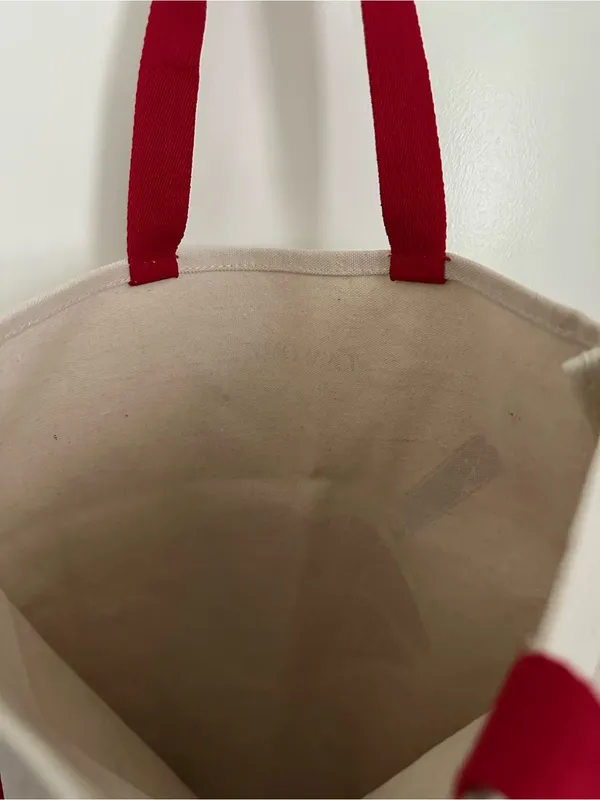 Red Lip Print Large Canvas Tote Bag Stylish and Trendy - Image 6
