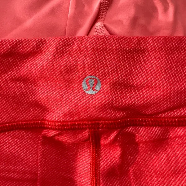 960 | Lululemon Ribbed High Rise Cropped Yoga‎ Leggings Coral Red Womens 4 - Image 5