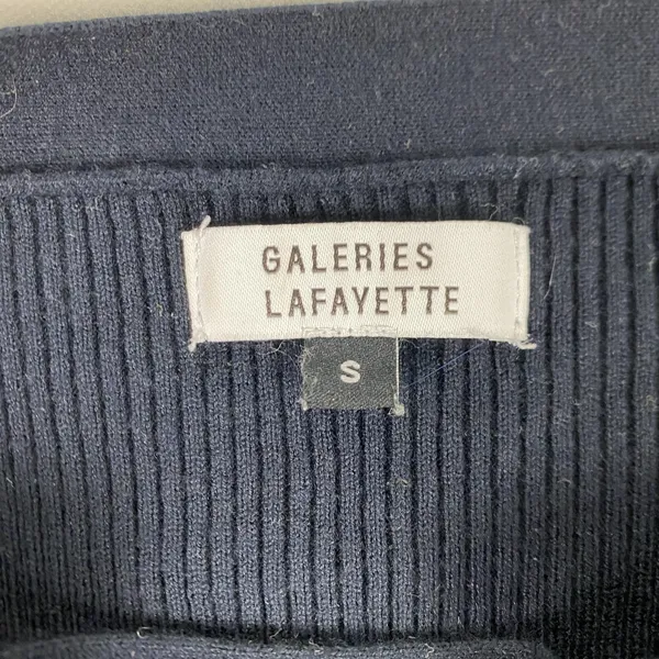 Galeries‎ Lafayette Sweater Womens Small Blue Boat Neck Ribbed Knit Pullover - Image 2