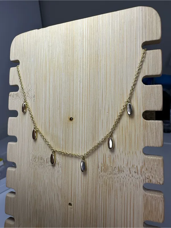 NWT Kendra Scott Gold 14k over Brass Oval Teardrop Accent Necklace Choker - Image 2