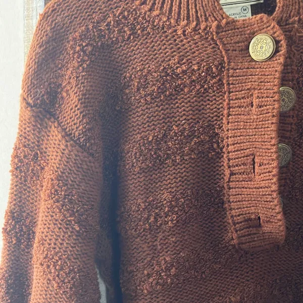 FINAL MARKDOWN Evian Rich Brown Knit Sweater medium - Image 5