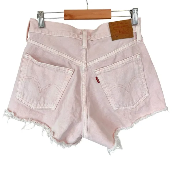 Levi’s Pink 501 Button Fly Denim Shorts‎ - Image 3
