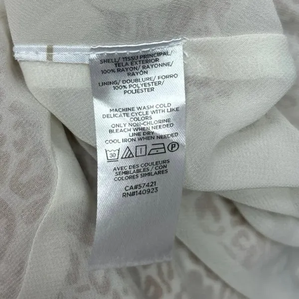 Ann Taylor Loft Brown White Animal Print Tiered Ruffle A-Line Flowy Skirt Size M - Image 5
