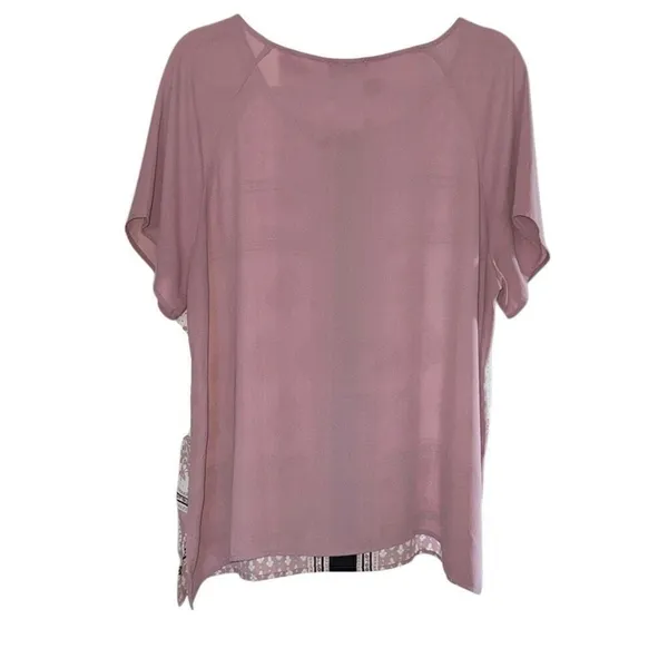 LOFT Sheer Blouse, XL, Mauve Pink Color - Image 2