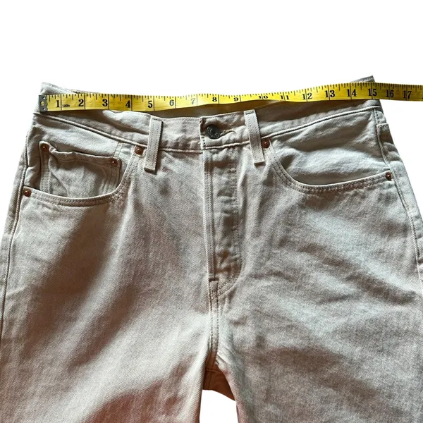 Levis 501 Original Fit Jeans Tan Sand Beige Cotton Straight Leg Women W30 L30 - Image 9