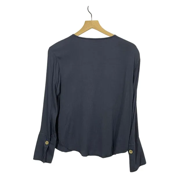 SOMETHING NAVY Pretty Button Through Top - Navy Blue - XS - Image 7