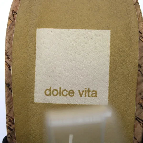 Dolce Vita‎ Womens 9.5 Naji Knotted Cork Wedge Sandal Black Summer Beachy Boho - Image 7