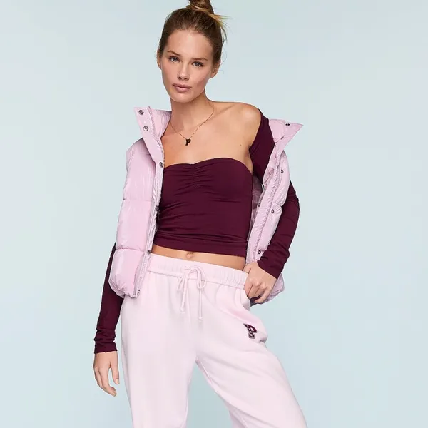 Victoria’s Secret PINK "High Shine Marshmallow Puffer Vest NWOT - Image 2