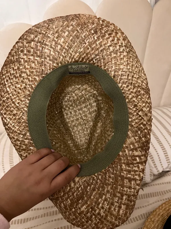 Neutral cream brown cowgirl hat with beading - Image 7