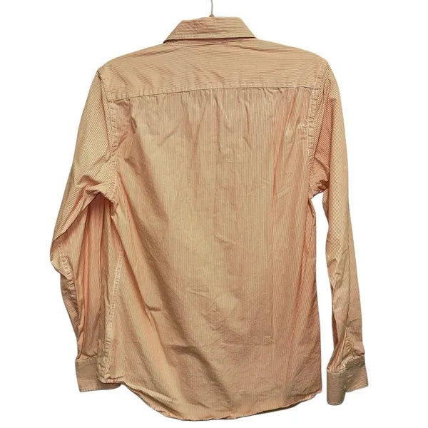 Old Navy‎ Orange White Stripe Button Down Shirt Small Long Sleeve Casual - Image 3