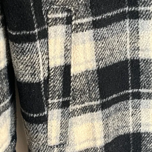 Mystree Women Black White Plaid Shacket Wool Blend Long‎ Shirt Jacket Size Small - Image 7