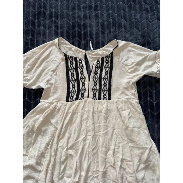 Free People‎ Women's Beige Embroidered Mirror Dress Size Xsmall - Image 3
