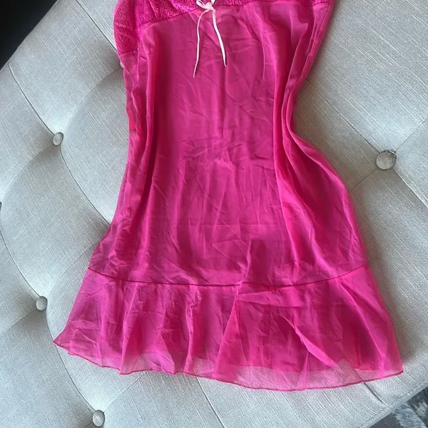 Victorias Secret Pink Mesh Mini Slip Dress Size Medium‎ - Image 3