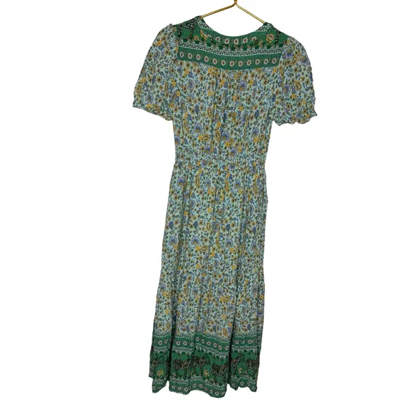 ✨💚 Petal + Pup Boho‎ Floral Button-Front Midi Dress Green US 4 💚✨ - Image 2