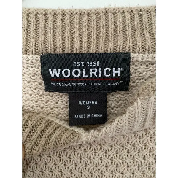Woolrich Khaki Womens Sweater Sz S Wool Ramie Cotton Long Sleeve Pullover - Image 5