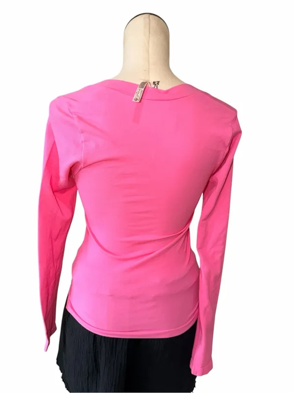 NWTO Free People Intimately Wide Awake Layer Henley Neon Rose M/L - Image 5