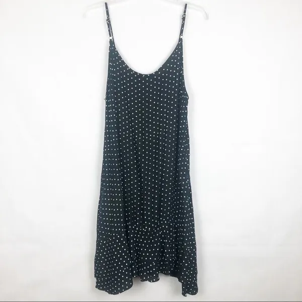 Polka Dot Sleeveless Ruffle Hem Tank Dress Size Medium - Image 8