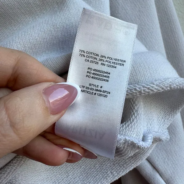 Aritzia Tna Cropped Light Grey Hoodie Sweatshirt Size Small Streetwear Athletic - Image 3