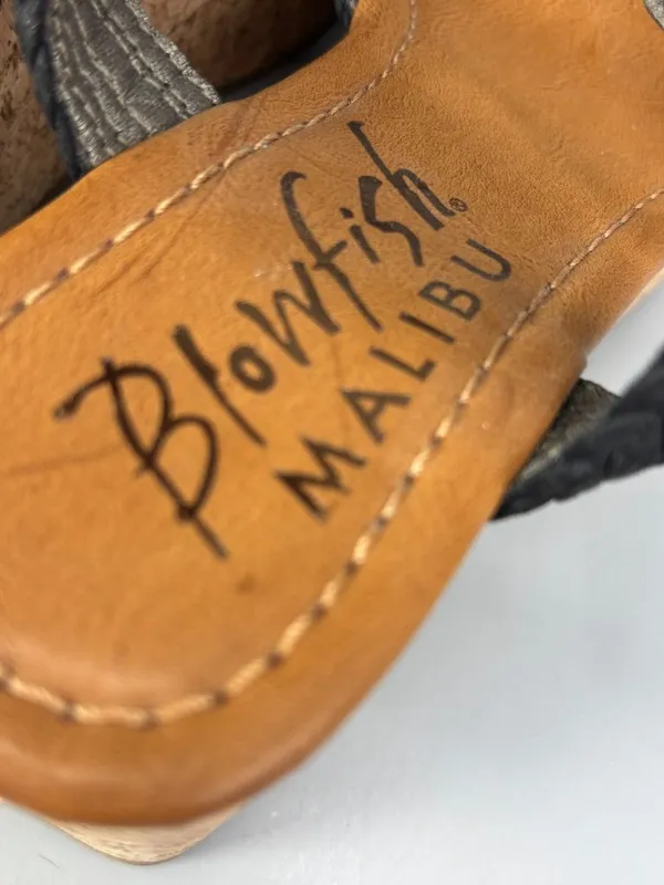 Blowfish Malibu Aric Sandals Women 8M Black Cork Sole Wedge Heel Square Toe - Image 7