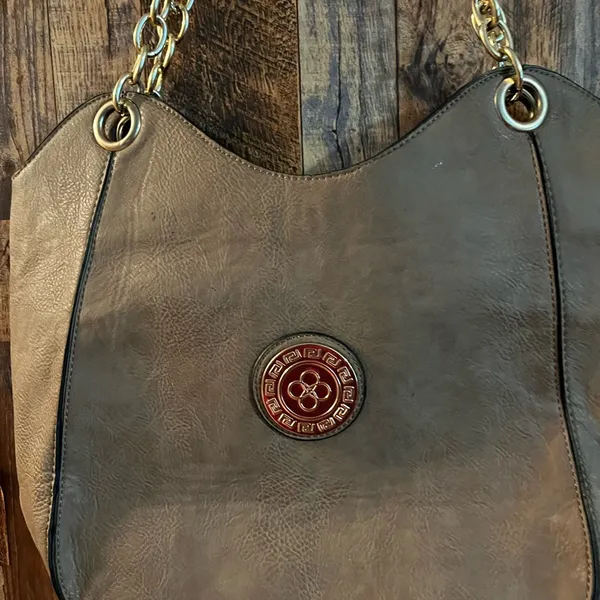 Taupe women's handbags with shoulder strap medium size 13 length x 16 wide - Image 4