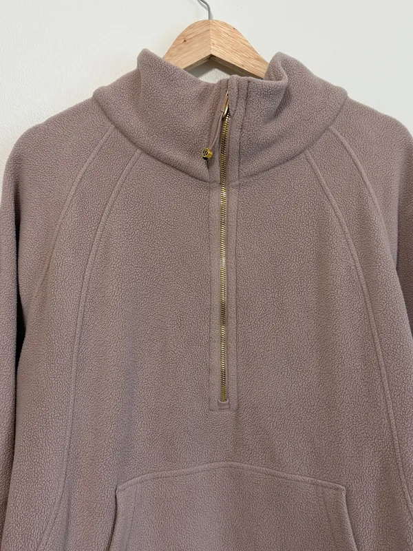 Lululemon Oversized Scuba Tumbled Fleece Funnel-Neck Half Zip Size XL / XXL Pink - Image 3