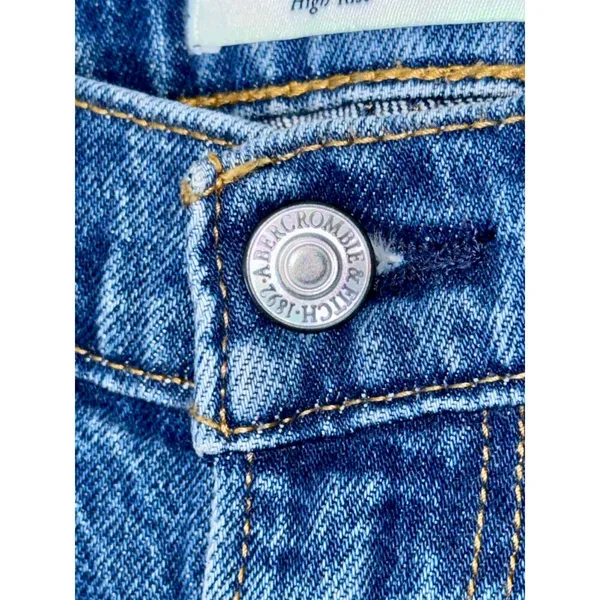 Abercrombie & Fitch The 90s Relaxed Jean High Rise Blue Denim Jeans Size 26 2 XL - Image 5