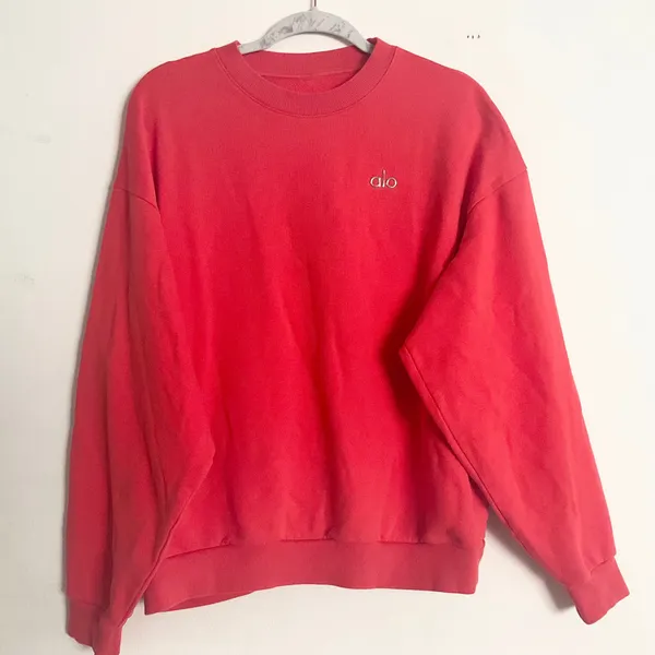 Alo Yoga Accolade Crew Neck Pullover Red Hot Summer M - Image 2