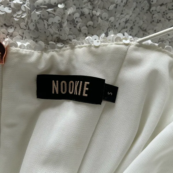 Nookie Confetti Sequin Mini White Bodycon Dress - Image 12