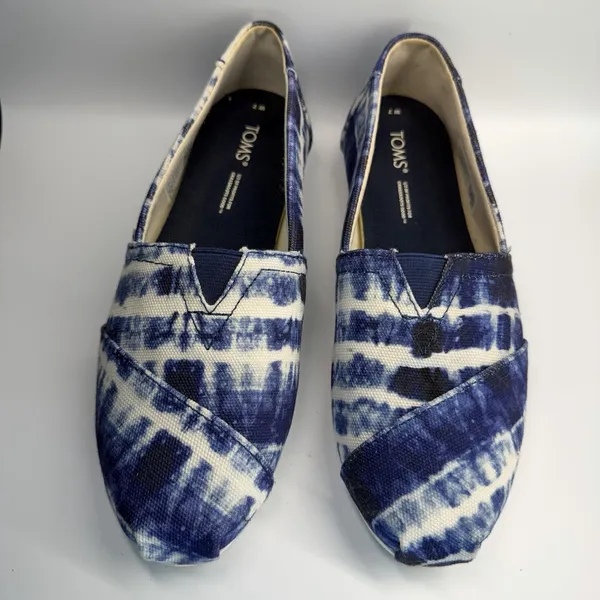 TOMS Women's Alpargata Flats Navy‎ Tie Dye Size 7 - Image 2