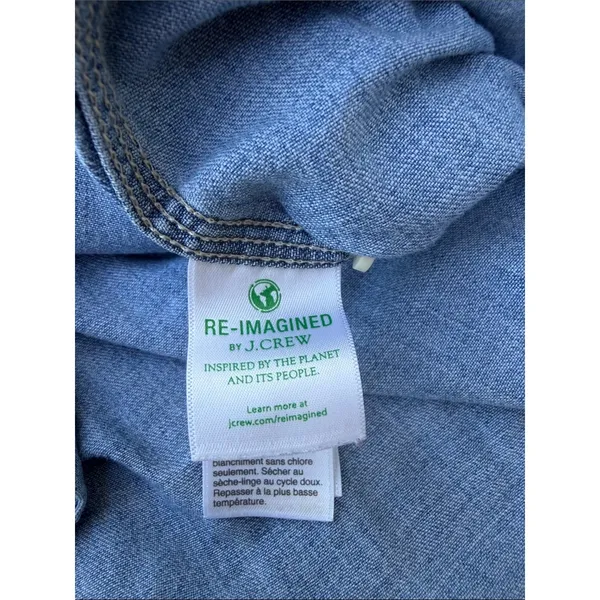 J. Crew Light Wash Denim Button-Down Shirt size 0 - Image 5