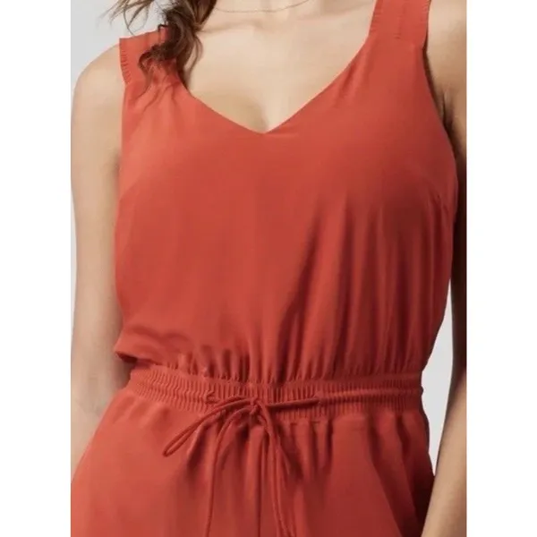 Athleta Savannah Jumpsuit Romper 4 Wide Leg Casual Current Red - Image 3