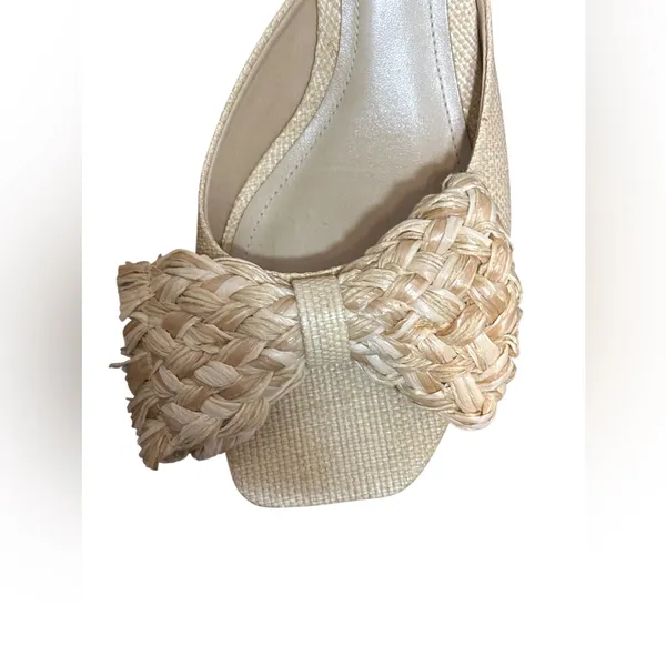 Schutz Lienne Straw Sandal Kitten Heel Nib Size 8 - Image 5