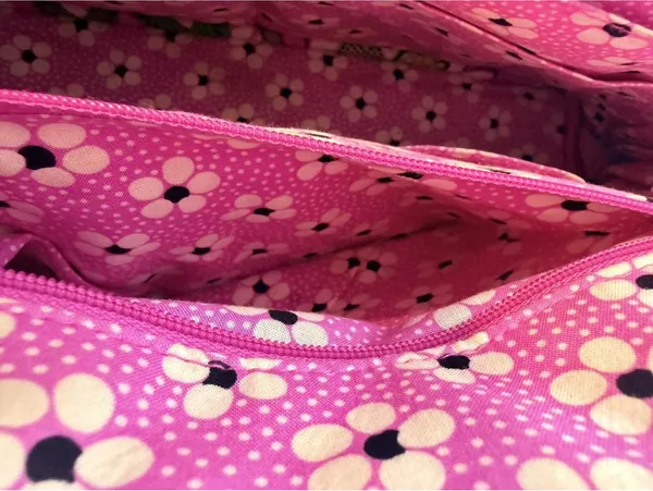 Vera Bradley Womens OS Viva La Vera Pink Green Floral Quilted Frame Satchel Bag - Image 3