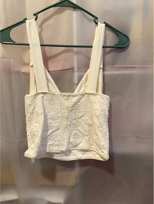 Intimately FP Clean Ivory Lace Crop Top Size S White - Image 4