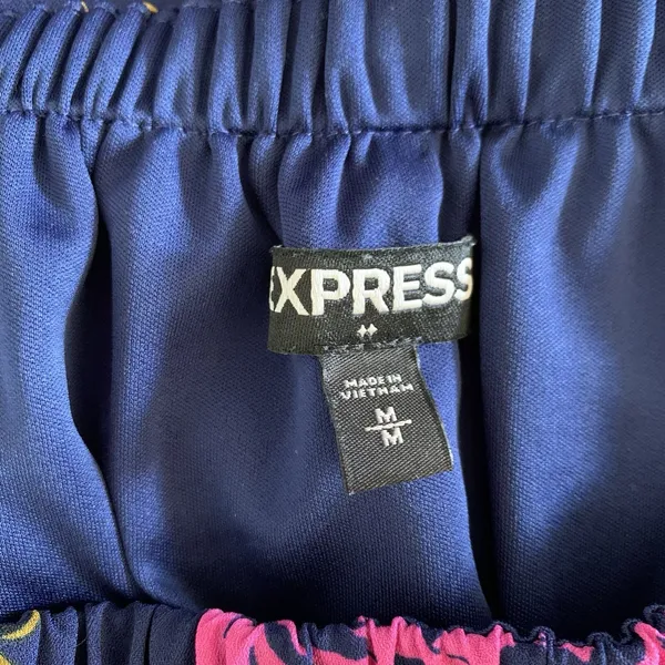 Express Dress‎ Medium Blue Pink Floral Boho Romantic Feminine - Image 6