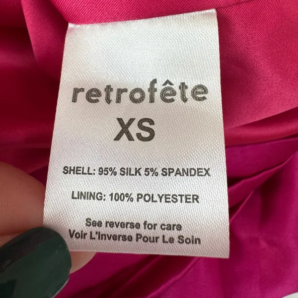 Retrofête Silk Barbara Mini Dress in Orchid Pink size XS NEW $695 - Image 14