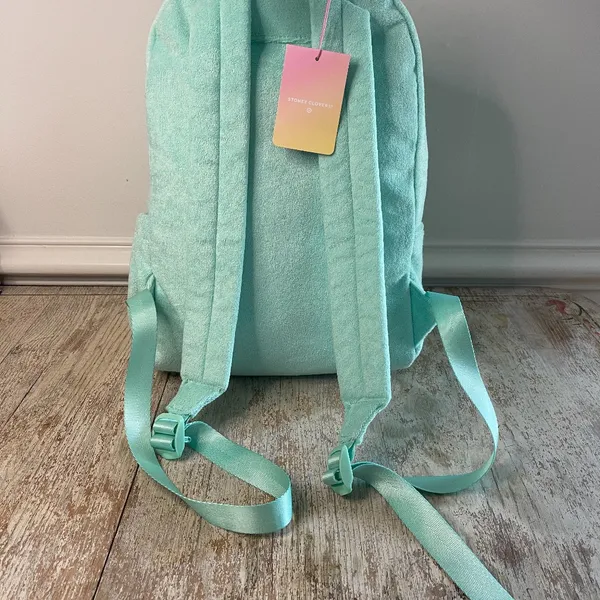 NWT Stoney Clover Lane x Target Mint Green Terry Backpack Full Size Beach Pool - Image 2