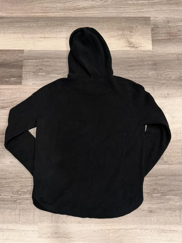 Lauren Ralph Lauren Women's Black Medium Hoodie Waffle Knit Sweater - Image 8